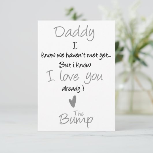 Vatertag bald Vater, Baby-Bump Dankeskarte (Stehend Vorderseite)