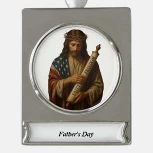 Vatertag Banner-Ornament Silber