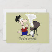 Vatertag Barbecue Geburtstag Cartoon Spaß Einladung (Vorderseite)