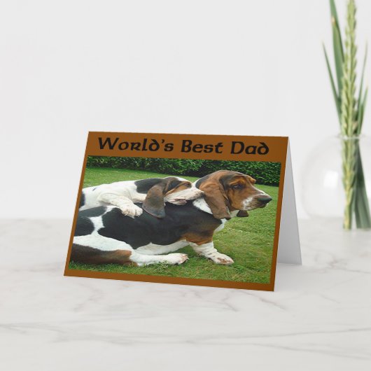 Vatertag-Basset Hounds World's Best Vater Karte (Vorderseite)