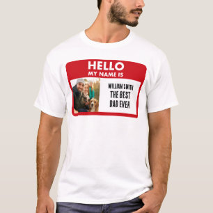 Vatertag   Benutzerdefinierter Foto-Name-Tag Beste T-Shirt