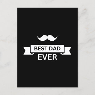 Vatertag BEST VATER JE Typo mit Mustache Postkarte