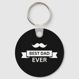 Vatertag BEST VATER JE Typo mit Mustache Schlüsselanhänger