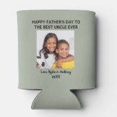 Vatertag Beste Onkel je Custom Foto Green Dosenkühler (Rückseite)