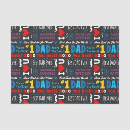 Vatertag Beste Vater-Redewendungen Seidenpapier (Vorderseite)