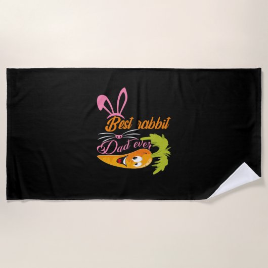 Vatertag Bester Kaninchen-Vater je Strandtuch (Vorderseite)