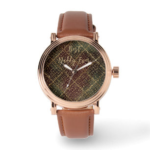 Vatertag, Bester Papa Ever,Luxus Gold Rot Grün Armbanduhr