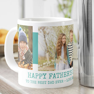 Vatertag Bester Vater Aller Zeiten 3 Foto Teal Jumbo-Tasse