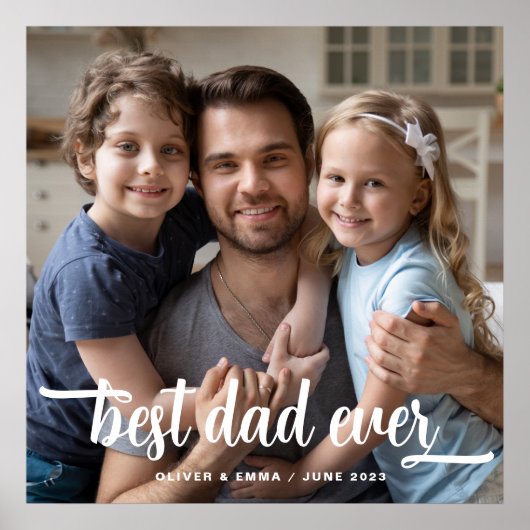 Vatertag-Bester-Vater-aller-Zeiten-Script-Foto Poster (Vorne)