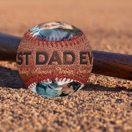 Vatertag Bester Vater braunes Leder Briefmarke Fot Baseball