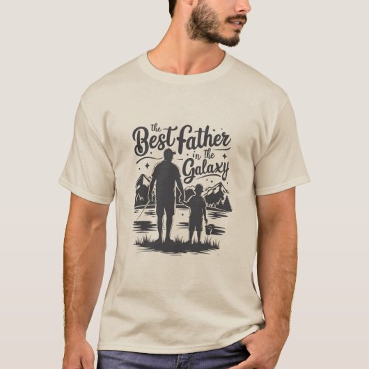 Vatertag "Bester Vater in der Galaxie" T - Shirt (Vorderseite)