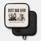 Vatertag Bester Vater je 2 FotoCollage Topflappen (Vorderseite/Rückseite)