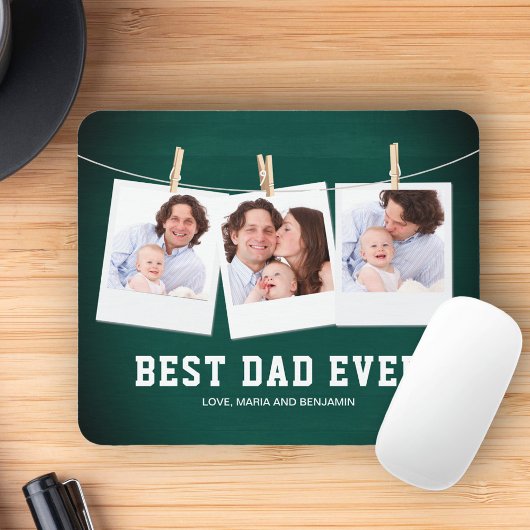 Vatertag | Bester Vater je 3 FotoCollage Mousepad