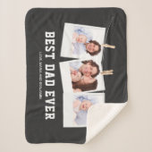 Vatertag| Bester Vater je 3 FotoCollage Sherpadecke (Vorderseite)