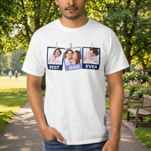 Vatertag Bester Vater je 3 FotoCollage T-Shirt