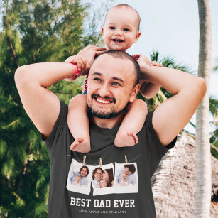 Vatertag   Bester Vater je 3 FotoCollage T-Shirt