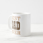 Vatertag Bester Vater je braune Typografie Kaffeetasse (Vorderseite Links)