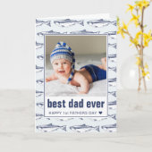 Vatertag Bester Vater je Fisch Muster Foto Karte (Gelbe Blume)
