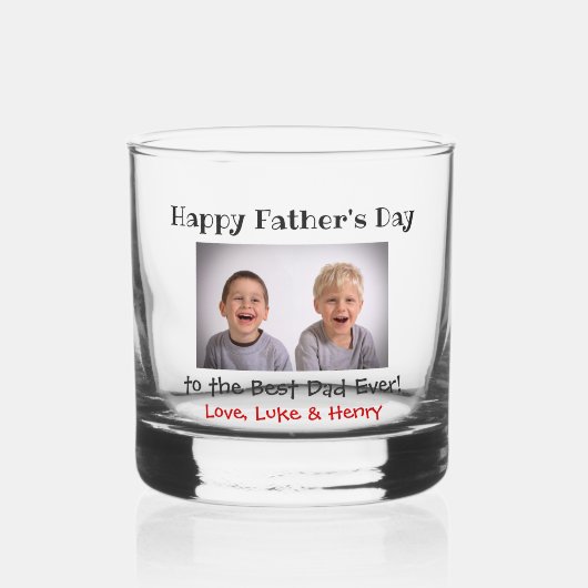 Vatertag Bester Vater je Kind Foto Whiskyglas (Vorderseite)