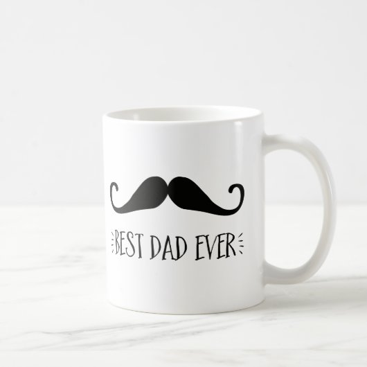 Vatertag Bester Vater je Mustache Kaffee Tasse (Rechts)