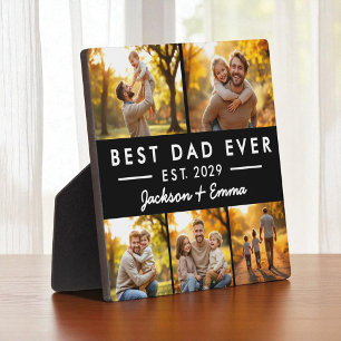 Vatertag Bester Vater je Schwarz FotoCollage Fotoplatte