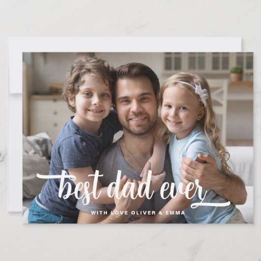 Vatertag Bester Vater je Script-Fotokarte (Vorderseite)