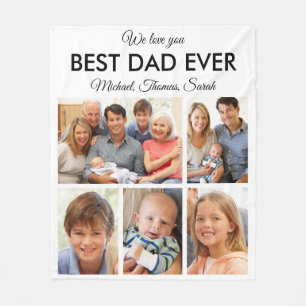 Vatertag Bester Vater je Trendy FotoCollage Fleecedecke