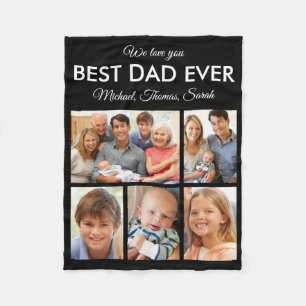 Vatertag Bester Vater je Trendy FotoCollage Fleecedecke