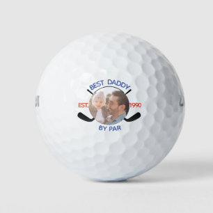 Vatertag Bester Vater nach Par Retro Foto Monogram Golfball