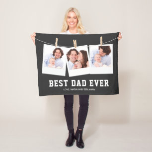 Vatertag   Bester Vater überhaupt 3 Foto-Collage Fleecedecke