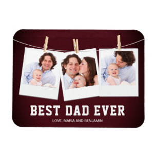 Vatertag Bester Vater überhaupt 3 Foto-Collage Magnet