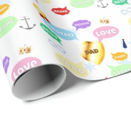 Vatertag Bester Vater Word Wolken King Crown Liebe Geschenkpapier
