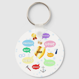 Vatertag Bester Vater Word Wolken King Crown Liebe Schlüsselanhänger