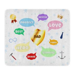 Vatertag Bester Vater Word Wolken King Crown Liebe Schneidebrett