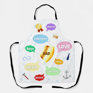 Vatertag Bester Vater Word Wolken King Crown Liebe Schürze