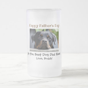 Vatertag Bestes Hund Papa Ever Haustier Foto Mattglas Bierglas