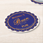 Vatertag Bierflasche Runder Pappuntersetzer (Angewinkelt)