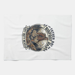 Vatertag Bigfoot Dad Shirt Dad Modus In The Wild  Geschirrtuch