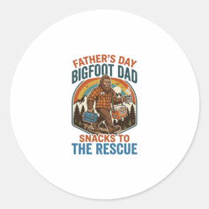 Vatertag Bigfoot Dad Shirt Kinder großziehen wie e Runder Aufkleber