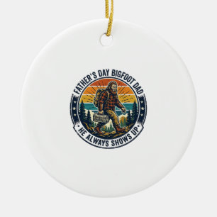 Vatertag Bigfoot Dad Shirt Lustiger Wald Legende D Keramik Ornament