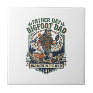 Vatertag Bigfoot Dad Shirt Mythischer Familienmann Fliese