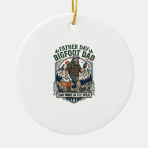 Vatertag Bigfoot Dad Shirt Mythischer Familienmann Keramik Ornament