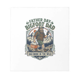 Vatertag Bigfoot Dad Shirt Mythischer Familienmann Notizblock