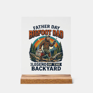 Vatertag Bigfoot Dad Shirt Snacks Held Funny Gif Acrylschild