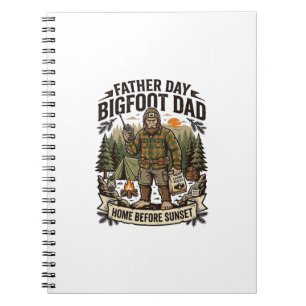 Vatertag Bigfoot Dad Shirt Woodland Papa Retro G Notizblock