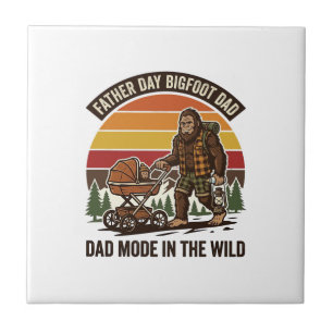 Vatertag Bigfoot Papa Shirt Camping Legende Vater Fliese