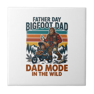 Vatertag Bigfoot Papa Shirt Camping Legende Vater Fliese
