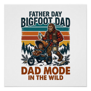 Vatertag Bigfoot Papa Shirt Camping Legende Vater Poster