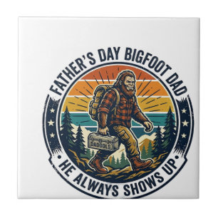 Vatertag Bigfoot Papa Shirt Lustiger Wald Legende  Fliese