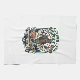 Vatertag Bigfoot Papa Shirt Mythologischer Familie Geschirrtuch
